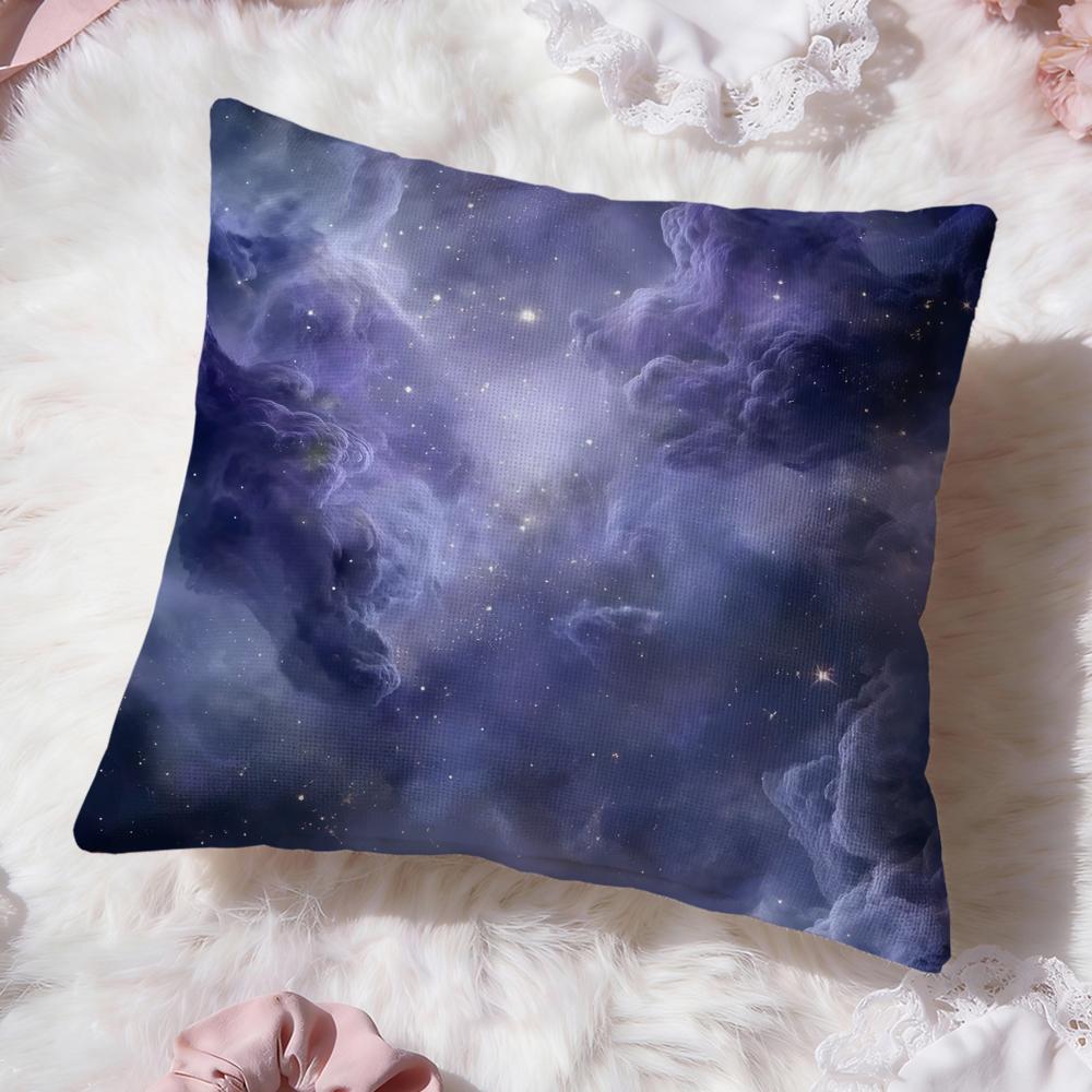 Starry Nebula Texture Cushion Cover Premium Comfort Reversible Pillow Cove Two in One Design for Any Room  Car Interior