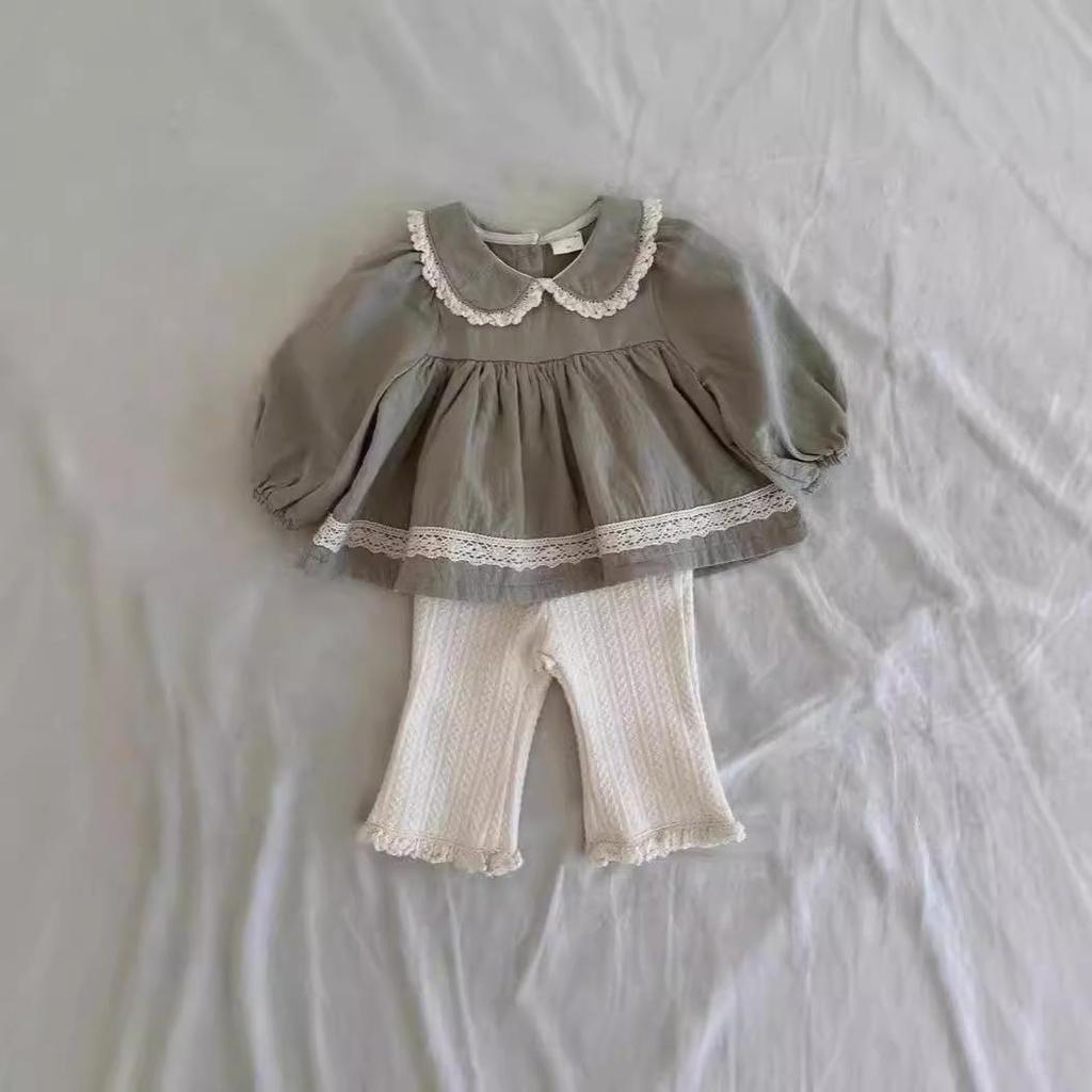 Mädchen Leggings mit Spitze - Neue Herbstmode 2025, Koreanischer Stil Kinderbekleidung, Baby Lange Hosen