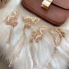 Swaying Shirring Butterfly Flower Pearl Back View Beauty Claw Hair Clip