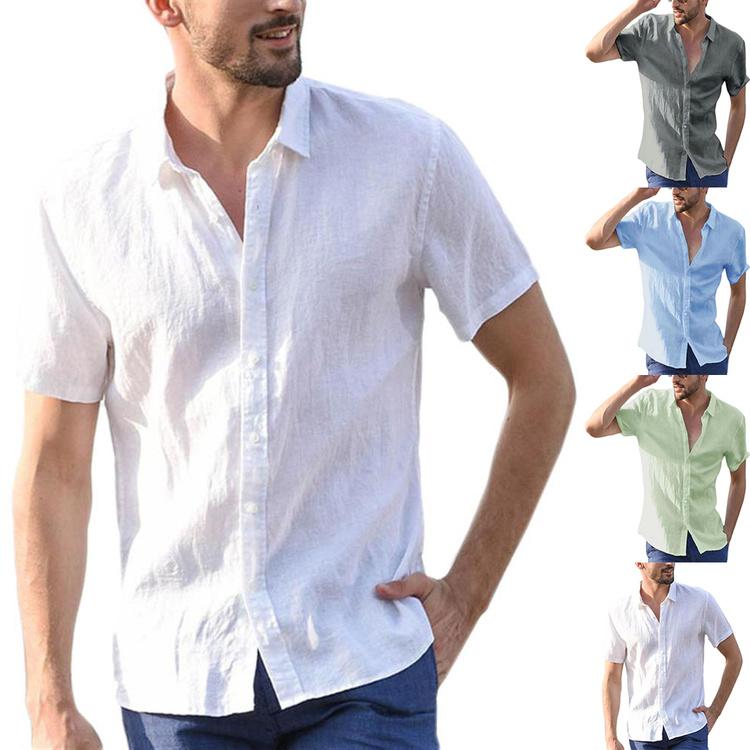 Summer Mens Holiday Beach Plain Button 