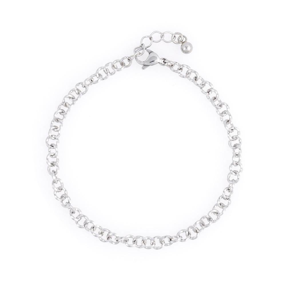Jbans Classic Shining Cut Surgical Steel Ring Chain Bracelet (C2401Ac1081_Sv)