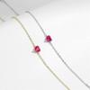 Romantic Rose Red Zircon Heart Bracelet 925 Sterling Silver Link Chain Bracelet for Women Fine Jewelry Accessories