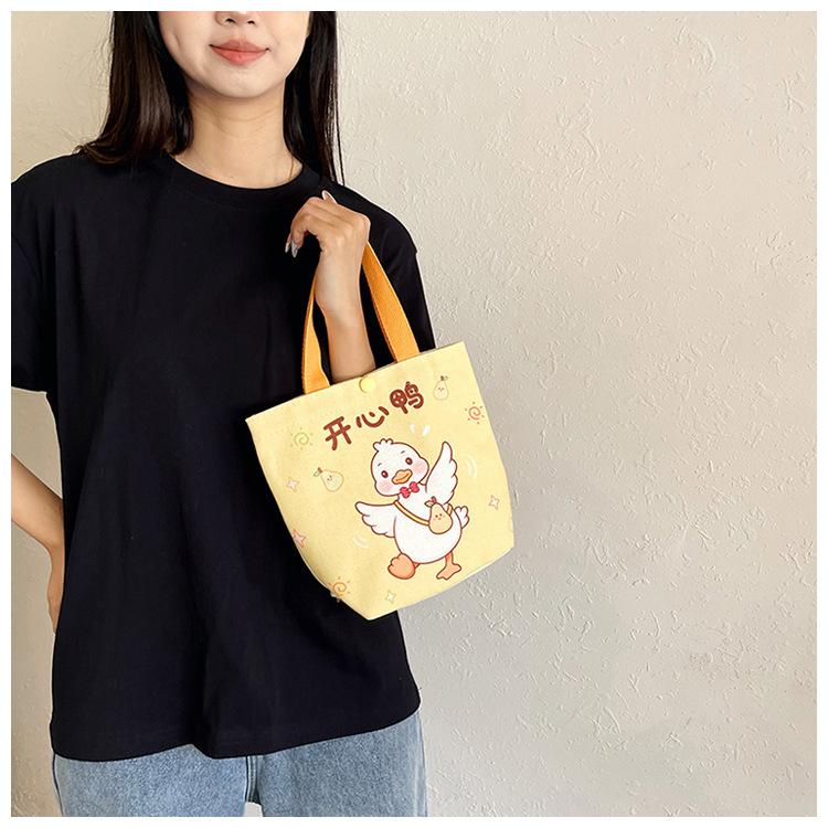 Cartoon Canvas Tote Bag for Kids, Birthday Party Favors Gift Pouch, Wedding Candy Bag, Festival Giveaway Handbag CLE
