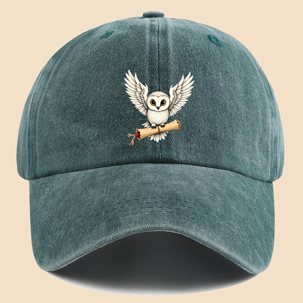 Cartoon Owl Illustration Printed Baseball Cap Fashionable Personalized Versatile Outdoor Fishing Hat