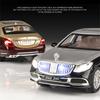 1/24 Benz Maybach S600 Legering Metall Bilmodell Formgjutna Metall Leksaksfordon Bilmodell Hög Simulering Ljud och Ljus Leksak för Barn Gåva