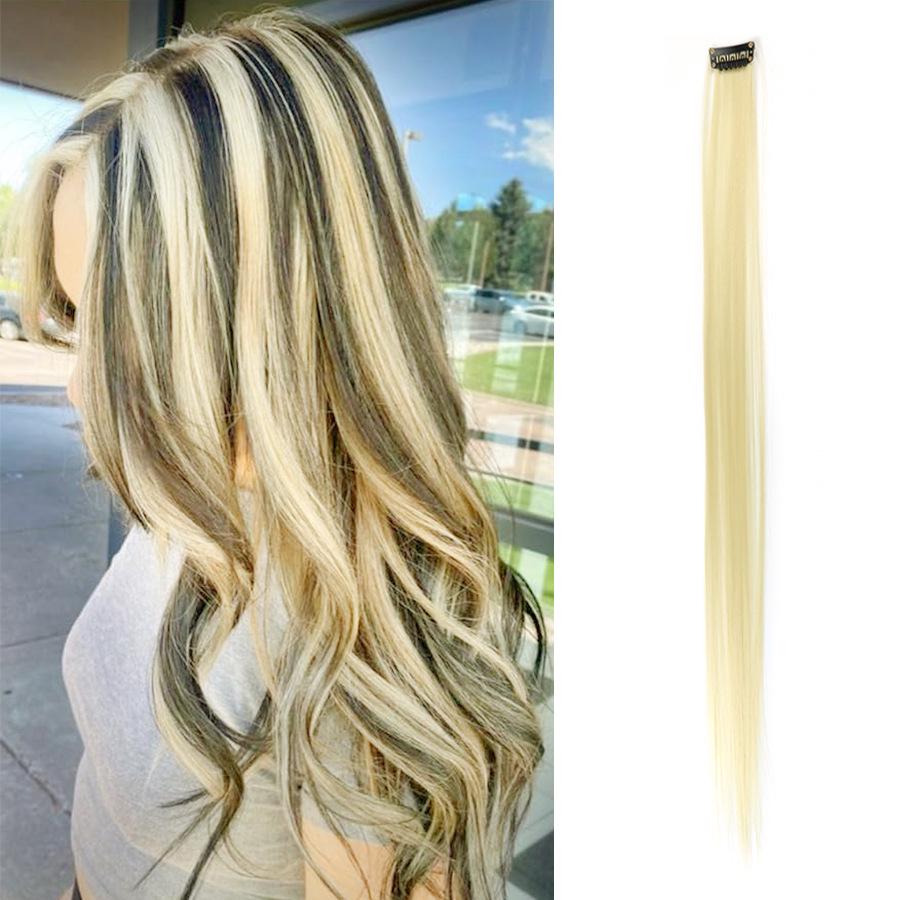 Colorful Invisible Clip-In Hair Extension: High-Temperature Silk for Highlighted Straight Hair