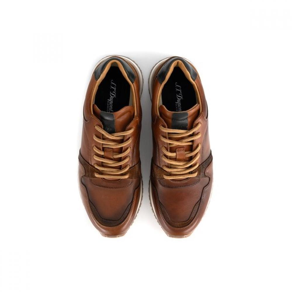 S.T. Dupont Athletic Business Casual Soft Leather Sneakers Pe5smc1at507pbr