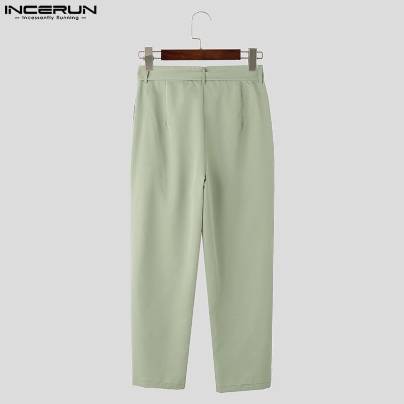 INCERUN 2PC Men Sleeveless Bandage Tank Tops and Long Casual Pants Two Pieces Sets