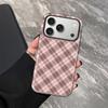 Weiche Hülle Capa Handyhülle für Apple iPhone 17 XS XR 13 Air 11 15 Plus 16 Pro Max 16e 12 14 Minimalistisch Braun Kariert