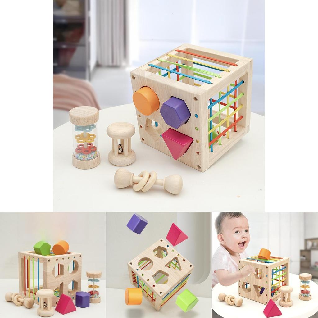 Wooden Montessori Shape Sorting Toy For Babies Infant Learning Gift