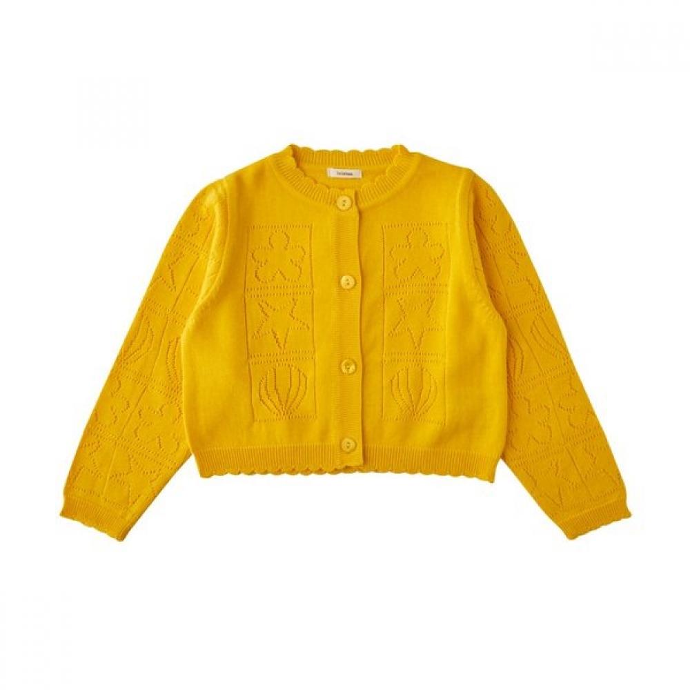 

Lullaby Little Ground Punching Eyelet Cardigan 76312 200 02 YELLOW/145