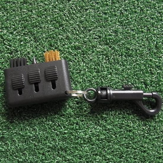 Golf Ball Brush Reusable Wear-resistant Flexible Bristles Compact Size with Retractable Sharp Pick Portable Golf Ball Club Groove