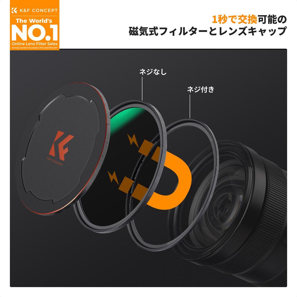 CONCEPT 49mm Magnetic ND8 Lens Filter with Lens Magnetic Easy Made In Japan with AGC Optical Low Nano and Ideal for Landscape Includes Adapter K&F