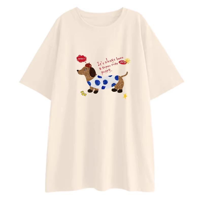 

2026 Summer Maternity Little Horse Short Sleeve T-shirt - Loose, Casual, Pure Cotton Top L [115-135 lbs]