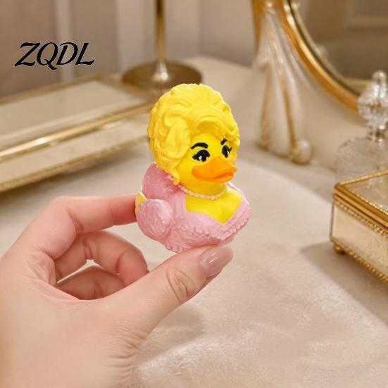 Small Desktop Accessories Cute Duck Figurine, Memorial for Music Lovers, Whimsical Room Novelty Collectible Statue Car Decor Birthday Presents Her