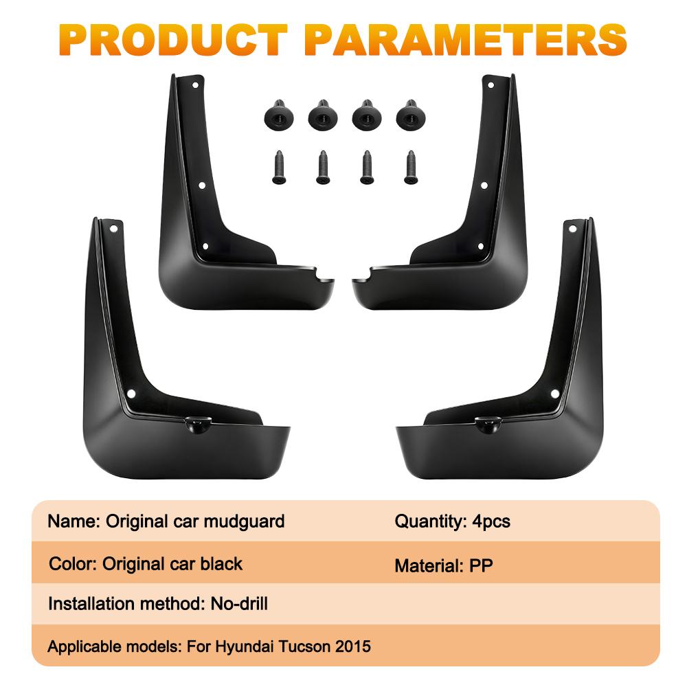 4PCS/SET Car Mud Flaps For Hyundai Tucson 2015-2020 2017 2018 2019 for Hybrid Decorate Car Mud Flaps Mudguards Splash Guards