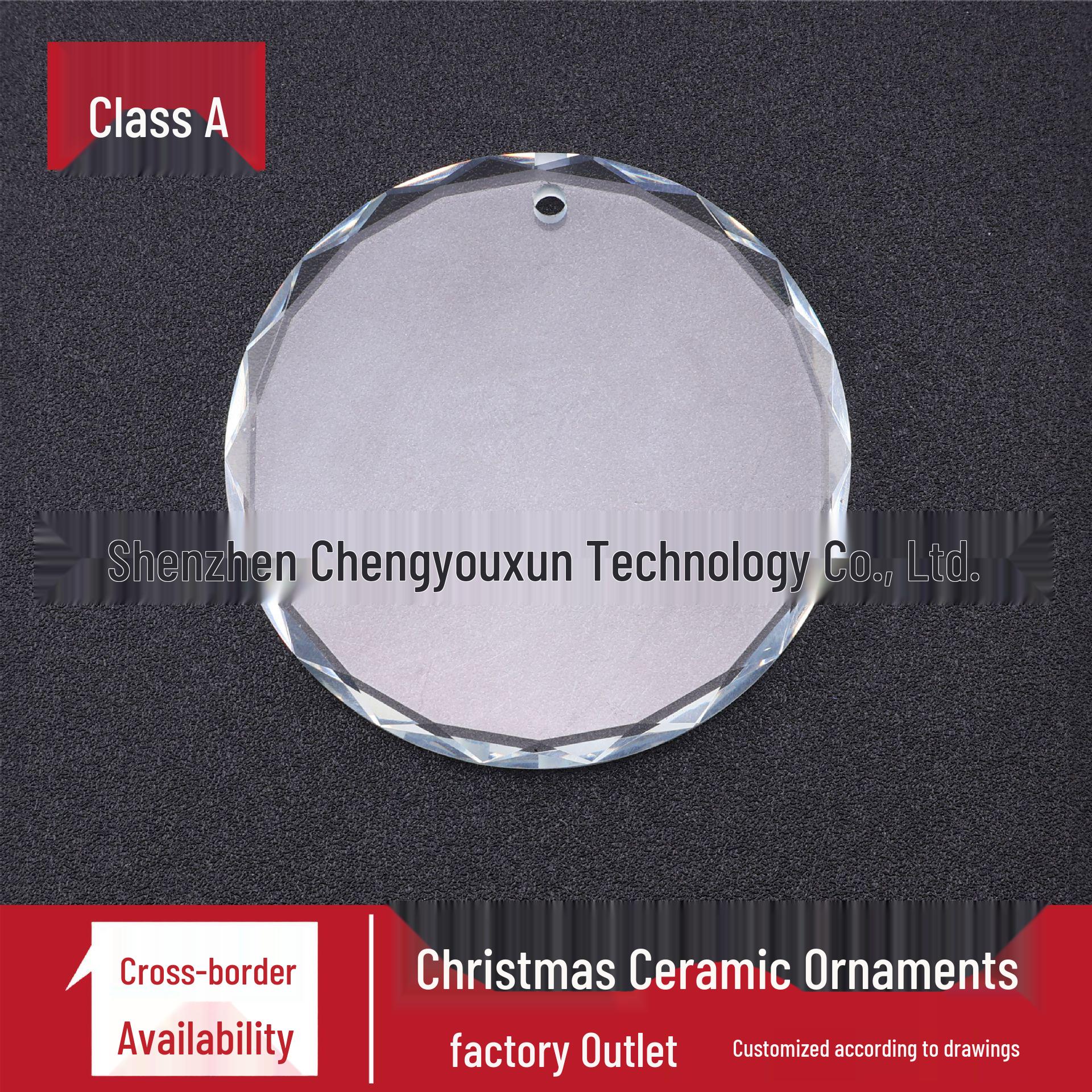 Heart-Shaped Crystal Glass Christmas Ornament Pendant