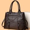 Large Capacity Shoulder Bag Soft Leather Boston Bag Casual Underarm Bag  Female