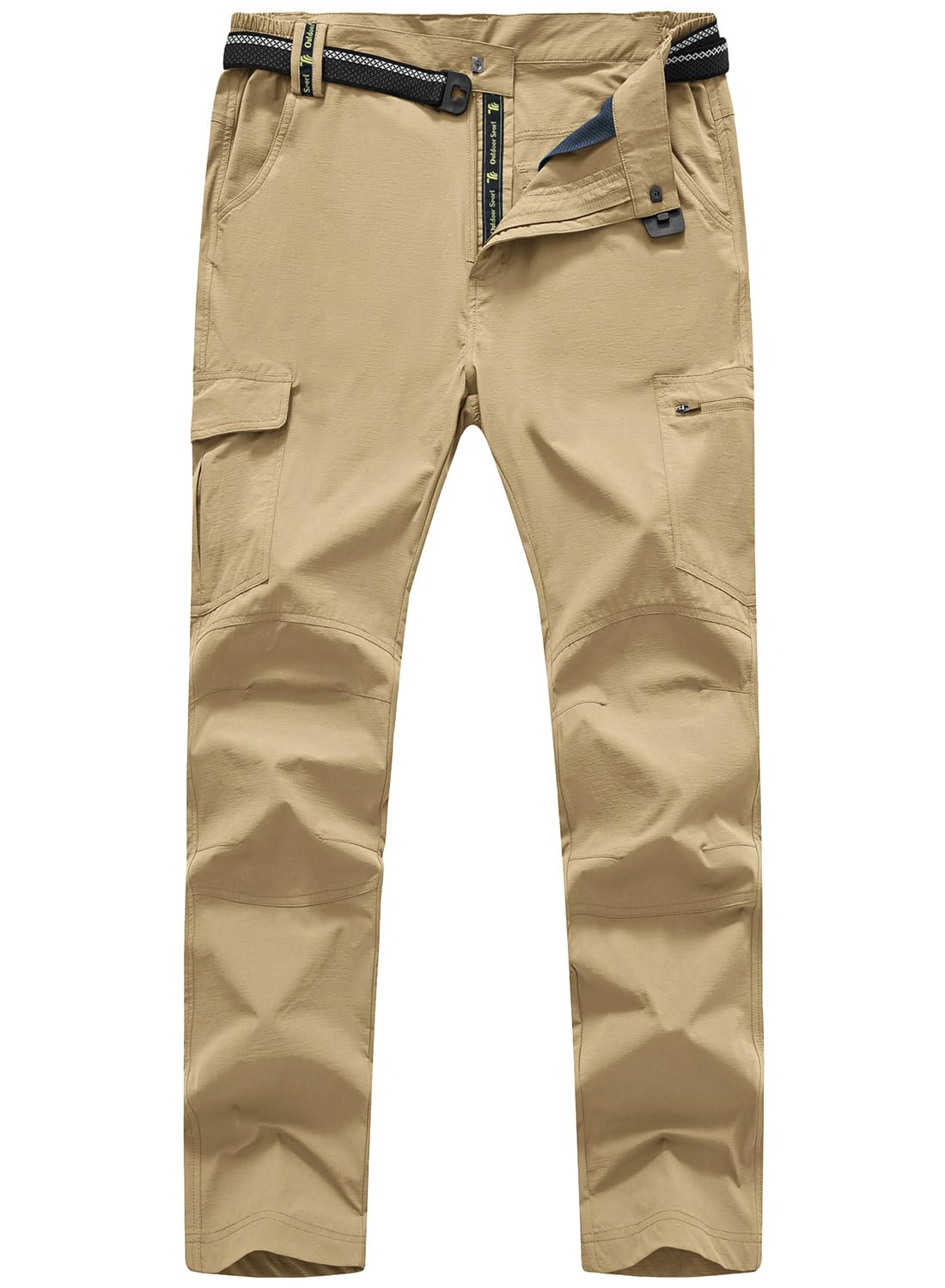 

[YSENTO] Men s Trekking Pants, Quick-Drying, Stretch, Water-Repellent, with Belt, Long Length, Multi-Function Pockets, Suitable for Mountain Trips, Ca