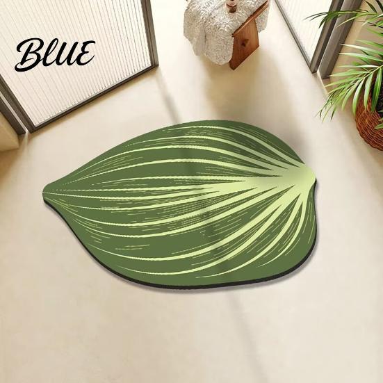 Green Leaf Floor to Clean Irregular Shaped 3D Rug Mat Realistic Anti Easy Slip Doormat
