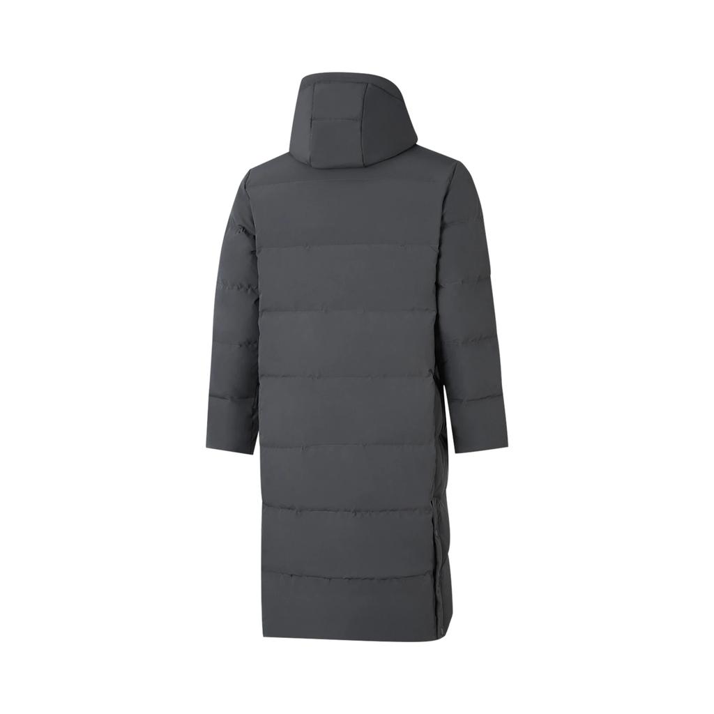 Li Ning Solid Color Long Hooded Down Jacket Men Outerwear AYMV347-4