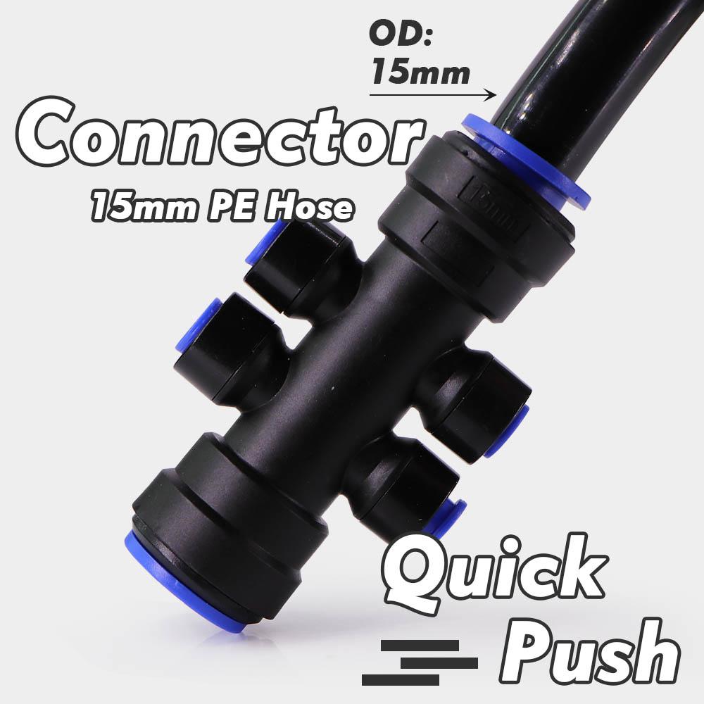 1/2" OD-15mm PE Hose Irrigation Water Tube 15 To 6mm Quick Connect Joint Tee Taps Ball Valve Adapter Garden Micro Drip Fittings
