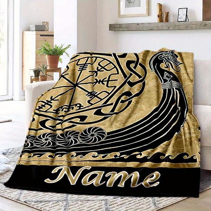 Viking Culture Customize Your Name Blanket Warm Comfortable And Soft Blankets Are Suitable For Home Lunch Break Blanket Office Sofa Sofa Gift To