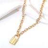 NEU Schloss Anhänger Vorhängeschloss Charm Halskette Kette Damen Schmuck Geschenk