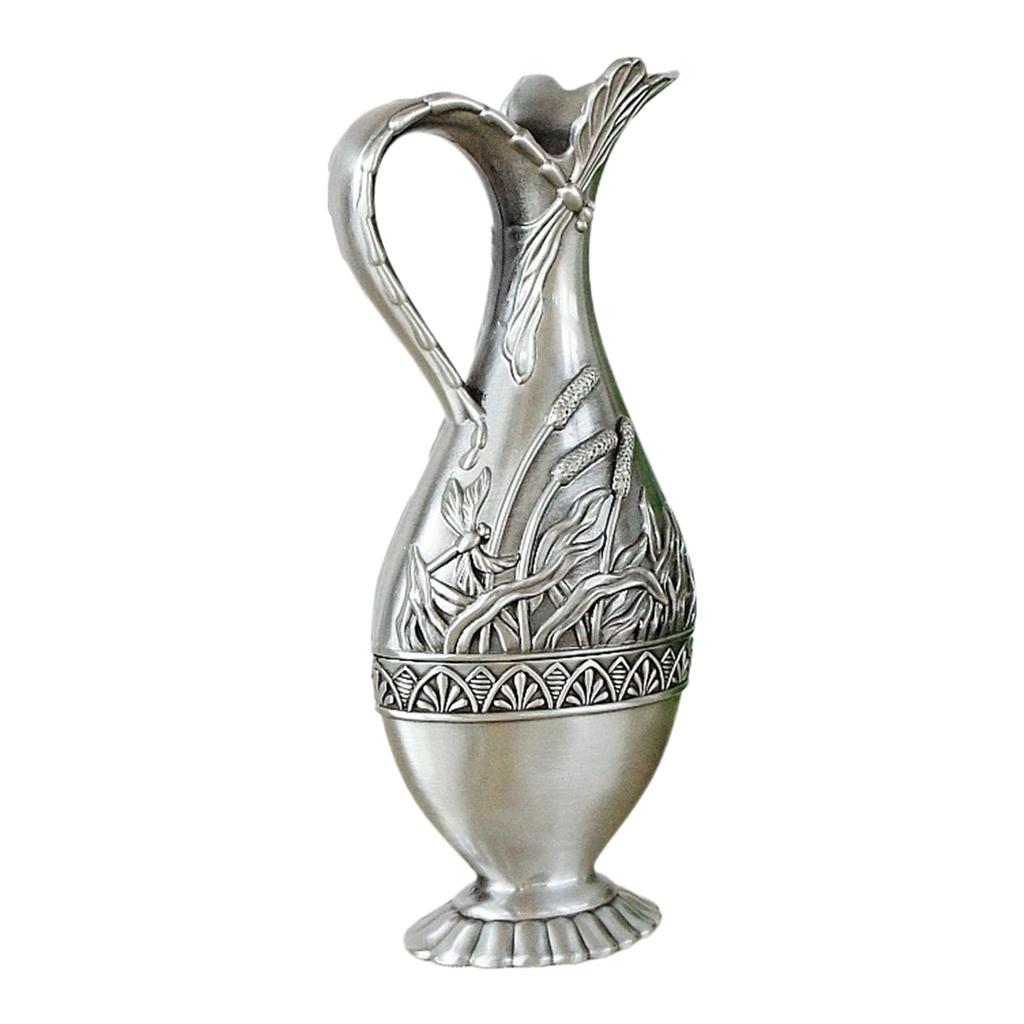 Vintage Metal Vase Decorative Flower Vase Antique Art Craft Hotel Decor for Home Living Room Office Decoration Gift