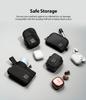 Ringke MINI POUCH HALF POCKET Earphone Case, IC Card, Cash, Coin Purse, Earphone Pouch, Mini Pouch, Mini Bag (with Carabiner) - Black