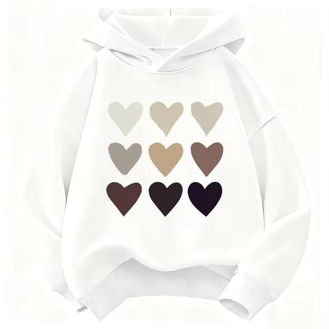 Kinder Niedlicher Herz-Harajuku-Hoodie - Jungen & Mädchen Herbst/Winter Lässiger Pullover