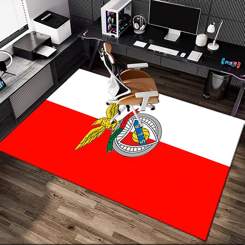 1pc Office Carpet, SL Benfica Chair Rug, Living Room Printed Area Rug, Home Chair Floor Mat
