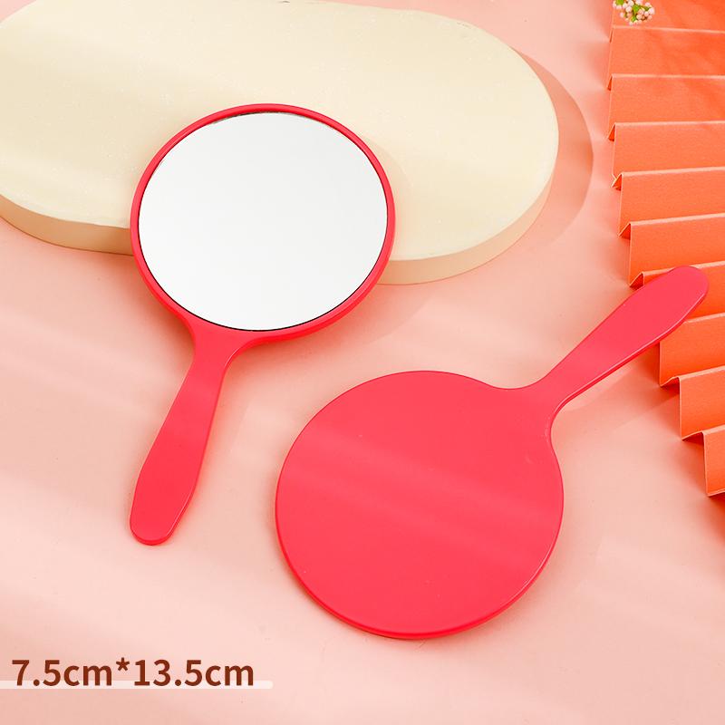 Petit miroir circulaire Miroir de maquillage à main Pour le maquillage des femmes Surface de miroir haute définition Couleurs multiples