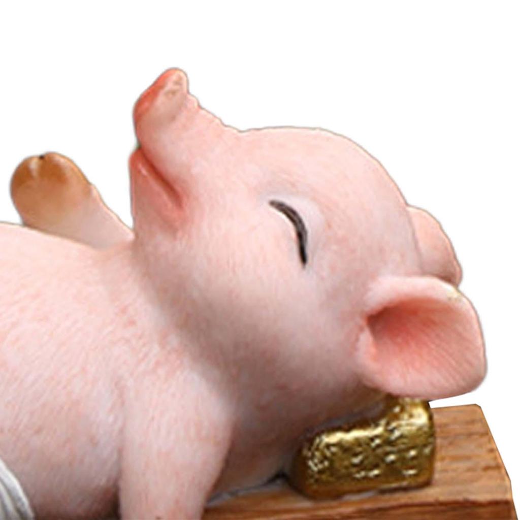 Resin Pig Figurine Pig Sculpture Pig Statue Creative Pig Crafts Home Outside