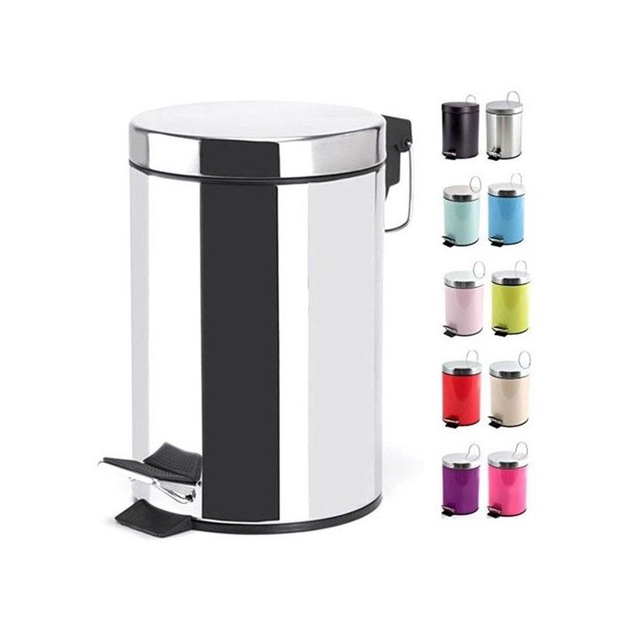 Msv poubelle à pédale inox 5l miroir