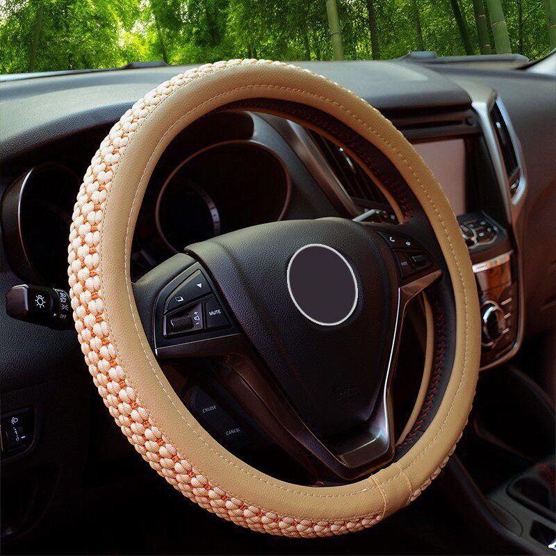 Good-Feeling Ice Silk Car Steering Wheel Cover, Universal for All Seasons, Non-Slip, Breathable, Sweat-Absorbent, Suitable for Thousands of Car Models