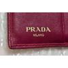 Used Excellent Condition PRADA Bi-fold Wallet PIONIA Wine Red