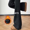 Calças Casuais Flare com Forro de Lã Femininas HSTYLE
