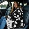 1pc Ultra-Soft Lightweight Flannel Blanket with Playful Black & White Cat Design - Cozy Warm All-Season Throw for Camping, Trave
