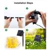 Solar LED Tube Lights Decorative String Lights Outdoor Garden Landscape Lighting Festive Party
