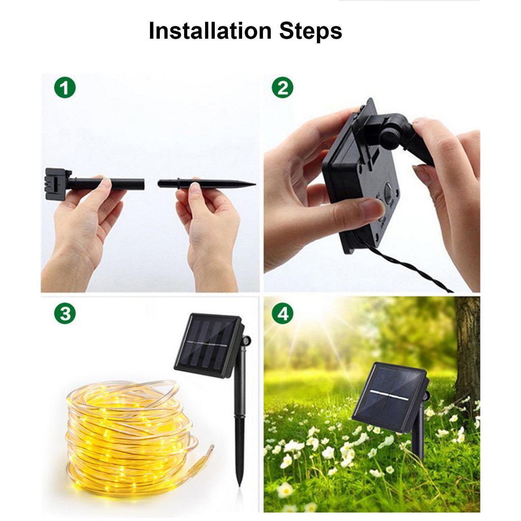 Solar LED Tube Lights Decorative String Lights Outdoor Garden Landscape Lighting Festive Party