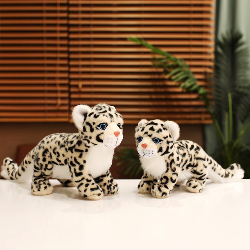 38/48cm Realistic Snow Leopard Plush Toy Stuffed Animal  Cute Companion Decor  Soothing Cuddly Doll  Perfect Graduation Gift