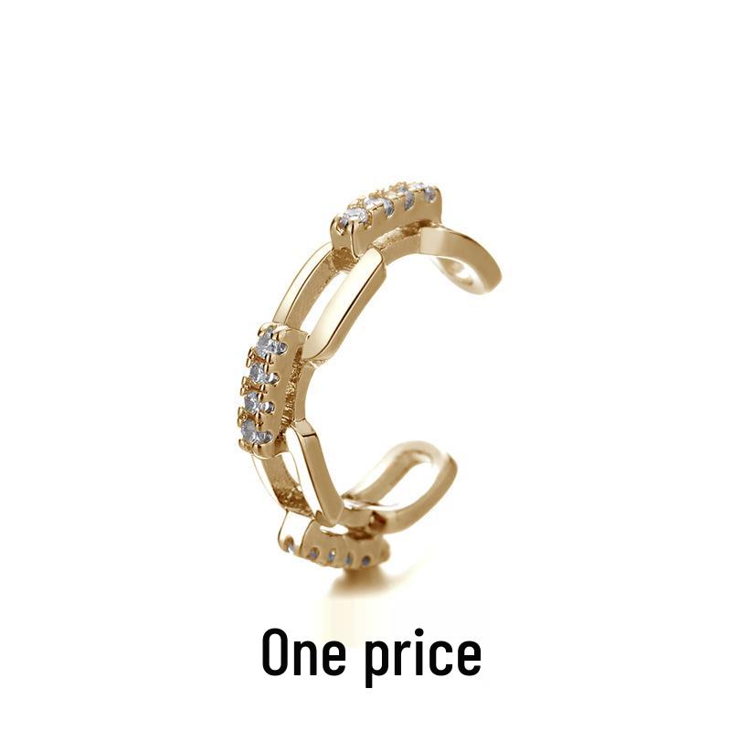 Zirkonia Doppel-Schicht Strass-Kreuz-Kette Ohne-Piercing Stern Ohr-Manschette für Damen