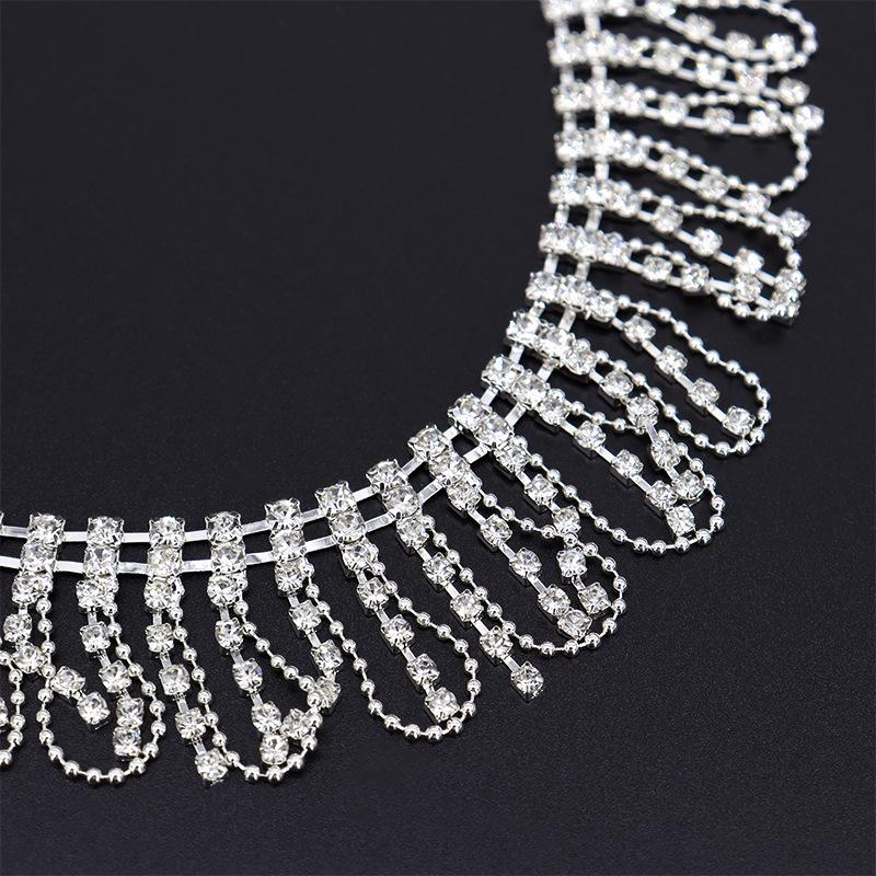 Gold Rhinestone Tassel Chain for DIY Handmade Decorative Clothing Accessories
