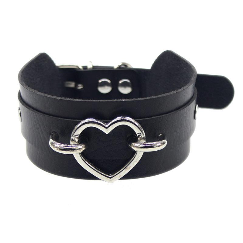 Femeie Negru Punk Guler Choker Colier Sexy Piele PU Lacăt Inimă Cheie Spike Choker Gothic Accesorii Cosplay Bijuterii Petrecere