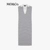 MO&Co. Women's Nautical Striped Silk Linen Blend Knit Dress