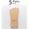 5 Pairs Women Toe Silk Socks Nylon Solid Thin Japanese Style Soft Elastic Endurable Sweat-Absorbing Breathable 5 Finger Socks