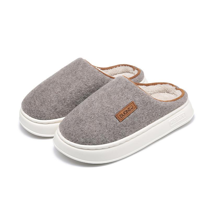 Deodorant cotton slippers winter velvet warm thickened non-slip outer wear home cotton slippers winter