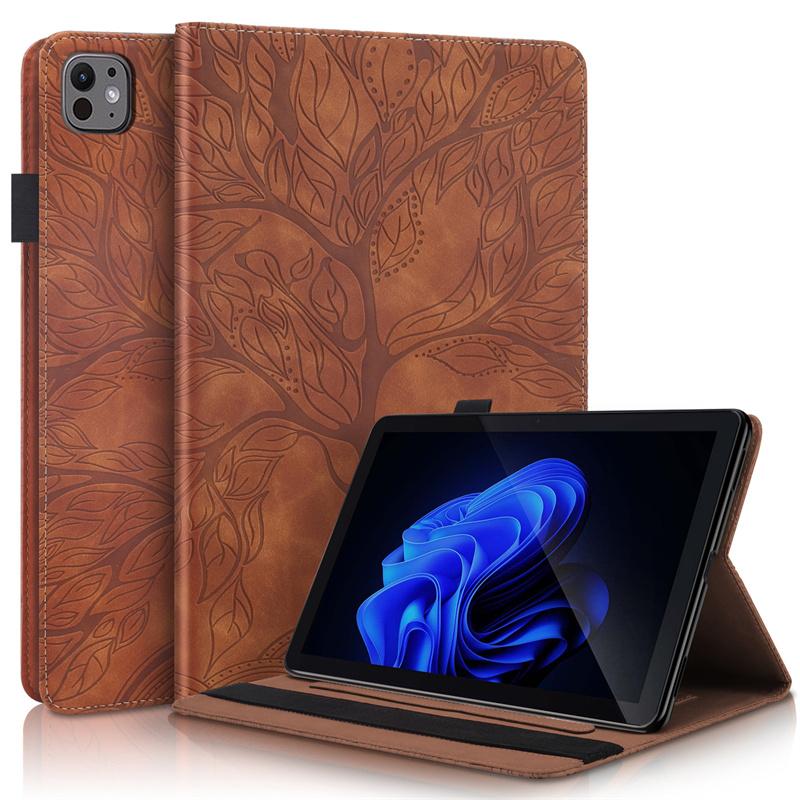 10.1 Inch Emboss Tree Case PU Leather Flip Cover for Itel Pad 1 One 10.1 Inch Tablet Case Shockproof  Ultra Slim Foldable Stand