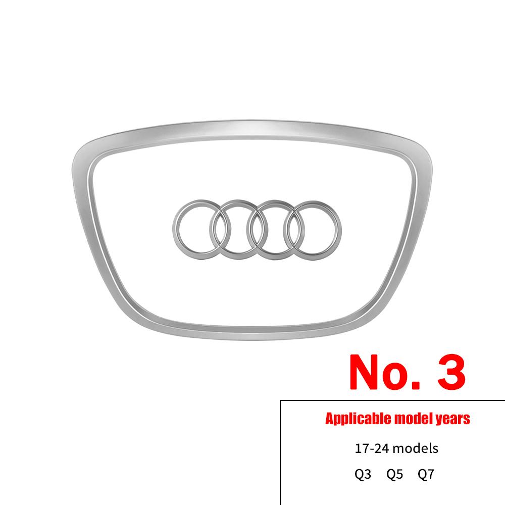 For Audi 8P 1PC Car Style Steering Wheel Center Logo Cover Sticker Decoration For AUDI A6L Q7 Q3 Q5 A7 2005-2024 A5 A3 A4L A8L 2005-2016 A8